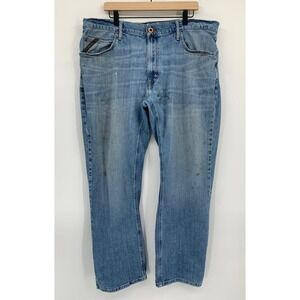 Ariat M2 Jeans Mens 40x32 Blue Relaxed Boot Cut Distressed Workwear Western